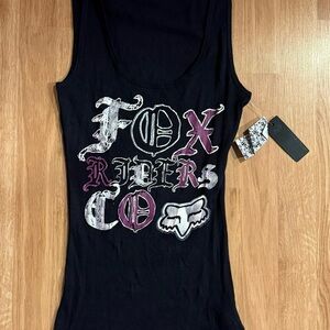 NEW Women’s Fox Racing Riders Co Graphic Ribbed Tank - Y2K/Vintage - XL